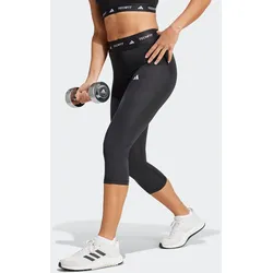 Trainingstights ADIDAS PERFORMANCE "TF CAPRI L", Damen, Gr. S, N-Gr, schwarz, Obermaterial: 73% Polyester, 27% Elasthan, sportlich, Hosen