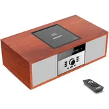 Kompaktanlagen Nostalgische Bluetooth-Stereoanlage für Zuhause, WISCENT Vintage Micro HiFi Systems CD-Player, mit Bluetooth Audio Streaming, FM Radio, USB-Anschluss, Aux-in, Musikanlage