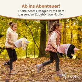 hoofly Hoofly® Hobby Horse Beige (Haflinger) – Großes Steckenpferd für Kinder A3 mit Schraubstab/Hobby Horse Pferde Set mit Trense