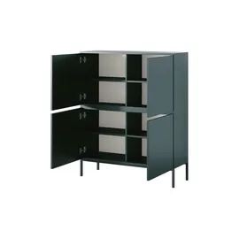 Selsey Highboard 100 x 122 cm Dunkelgrün / Schwarz