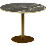 Restootab Tisch Rome goldmetallic Ø120cm - Modell Marmor Royal mit messingfarbenen Kanten