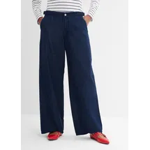 bonprix Weite Jeans lockerer Schnitt, gerade Passform, mittlerer Bund blau 40