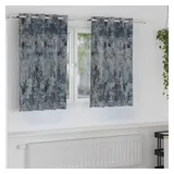 vidaXL Samtvorhänge mit Vorhängen 2 pcs Silber Grau 140 x 140 cm Samt