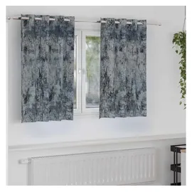 vidaXL Samtvorhänge mit Vorhängen 2 pcs Silber Grau 140 x 140 cm Samt