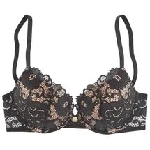 JETTE Push-up-BH Damen schwarz-caramel Gr.80C