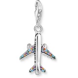 Thomas Sabo Charm-Anhänger mit buntem Flugzeug recycletes 925 Sterlingsilber 1914-342-7