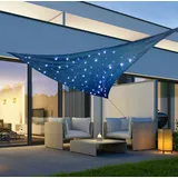 Hi Sonnensegel mit 100 LED Hellblau 3,6x3,6x3,6 m