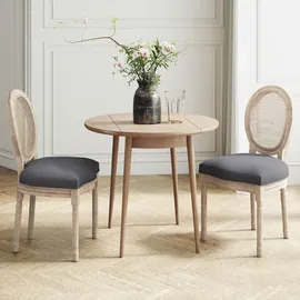 Homcom Küchenstuhl Rattan grau 2er Set