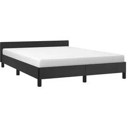 vidaXL Bettgestell mit Kopfteil ohne Matratze Schwarz 140x200 cm