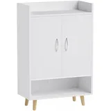 Homcom Schuhkommode 60 x 92 x 30 cm weiß / weiß