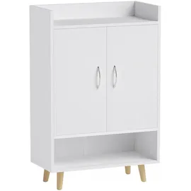 Homcom Schuhkommode 60 x 92 x 30 cm weiß / weiß