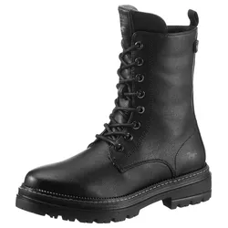 Schnürboots MUSTANG SHOES, Damen, Gr. 37, schwarz, Lederimitat, klassisch, Schuhe, mit wärmender Innenausstattung