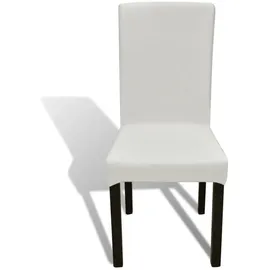 vidaXL Stretch-Stuhlhussen Gerade 4 Stk. Creme