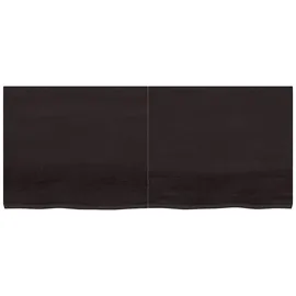 vidaXL Waschtischplatte Dunkelbraun 140x60x(2-4)cm Massivholz