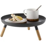 Yamazaki 5565 Plain Aufbewahrungsschale mit Beinen, schwarz, Metall, 32x13x32 cm, Wohnzimmer, Wohnzimmertische, Beistelltische