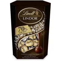 Lindt Schokolade LINDOR Kugeln Dark 70% | 500 g Cornet | ca. 40 Kugeln Edelbitterschokolade mit 70% Kakao mit dunkler zartschmelzender Füllung | Pralinen Geschenk |