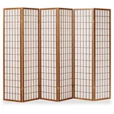 Homestyle4u 6-tlg. Paravent in Braun 264x175 | Gr.: onesize