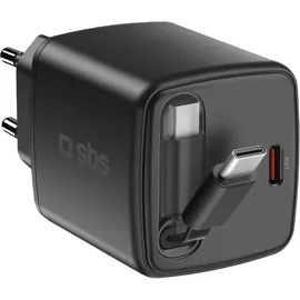 SBS 45-W-USB-C-Ladegerät mit integriertem einziehbarem GaN-Kabel