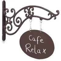 Relaxdays Ladenschild, Antik-Design, zum Beschriften, Schild mit Ausleger, Gusseisen,