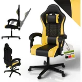 Juskys HyperSeat Kunstleder Schwarz/Gelb