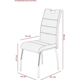 Hela Susi S Esszimmerstuhl, 2er Set 2 Stk.2 oder 4 Stück, mit Griff, grau