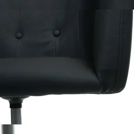 Proregal Esszimmerstuhl HxBxT 91x57x62 cm Sitzhöhe 41cm drehbar höhenverstellbar Metall Kunstleder Schwarz Küchenstuhl Stuhl mit Armlehne