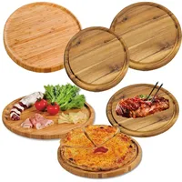 LS-LebenStil Holz Pizzateller XL 33cm Rund FSC Bambus