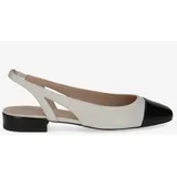 Peter Kaiser Sling Pumps weiß schwarz Lack 79440 für Damen, weiß, Gr. 38 EU
