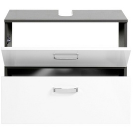 Held Held-Möbel Waschbeckenunterschrank Bologna Dekor Weiß / Grau 70 cm