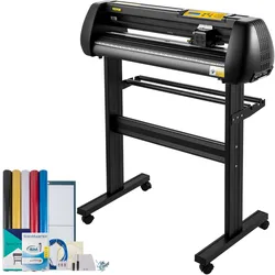 VEVOR Vinyl Schneidemaschine Schneideplotter 720 mm SignMaster Bodenständer, Plottermaschine Schnittgeschwindigkeit 10–800 mm/s, Schnittkraft 10-500 g, Schrittmotor, fünf Vinylrollen, 16 MB, 13,5 kg