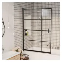 vidaXL Duschkabine ESG 100 x 140 cm schwarz