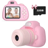 (Rosa)Kinderkamera, Digitalkamera für Kinder von 3 bis 8 Jahren, Geburtstag, Spielzeug für Mädchen und Jungen, 2,4-Zoll-IPS-Bildschirm, Vide...