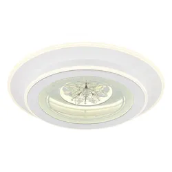 LED Deckenleuchte Kristalle Deckenlampe mit Fernbedienung Tageslichtleuchte dimmbar, CCT Timer, 36W 1750Lm warm-kaltweiß, D 46 cm