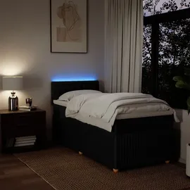 vidaXL Boxspringbett mit Matratze Schwarz 80x200 cm Stoff