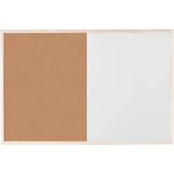 Bi-Office Budget Nicht-Magnetische Kombitafel mit Holzrahmen 80x60cm