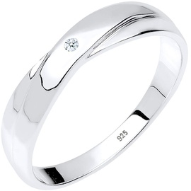DIAMORE Ring Damen Elegant Verlobung mit Diamant (0.02 ct.) 925 Silber
