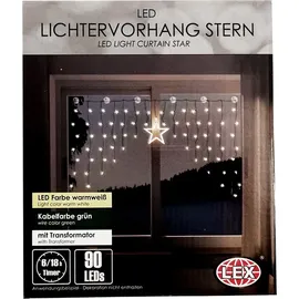 LINDER EXCLUSIV LEX LED-Lichtervorhang Stern 90 LED warmweiß