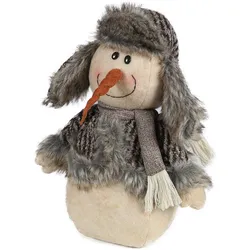Schneemann AMBIENTE HAUS "Schneemann - Arktis, Weihnachtsdeko", grau (hellgrau), B:20cm H:30cm T:20cm, Baumwollmix, Dekofiguren