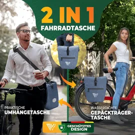 MIVELO 2in1 Fahrradtasche für Gepäckträger CAPAX 20L vollreflektierend