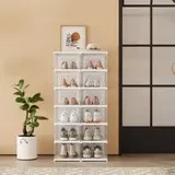 Schuhschrank 2er Set, mit 12 Schuhboxen, integrierter Schuh-Organizer