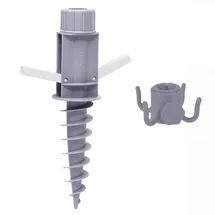 Sekey Balkonhalter mit Bodendübel für Schirmstöcke bis Ø 32 mm Grau