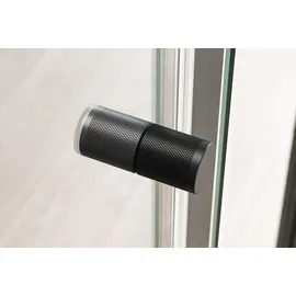 Bernstein Nischendusche mit Drehtür an Festfeld NT606 - FLEX - Nano Klarglas - 6 mm - Breite & Profilfarbe wählbar, Breite:1000 mm, Profilfarbe:Chrom - Silber