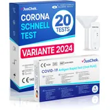 Adeste – 20 x 1er Corona Schnelltest für Zuhause COVID 19 Antigen Rapid Test (Speichel) Selbsttest. Geprüft für neuen 2024-Varianten. Sensibilität 100% bei hoher Viruslast