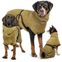 Rudelkönig Hundebademantel aus 100% Baumwolle - Saugstarker Bademantel Hunde groß - Kuscheliger Hunde Bademantel gross - L