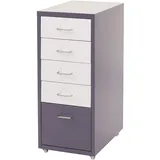 Mendler Boston Rollcontainer 69x28x41 cm dunkelgrau