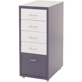 Mendler Boston Rollcontainer 69x28x41 cm dunkelgrau