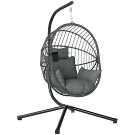 Outsunny Hängesessel oval Grau 1-Sitzer mit Gestell 