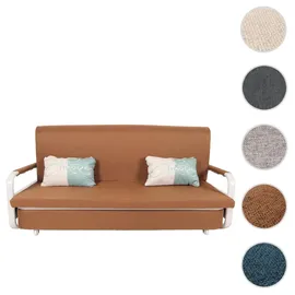Mendler Schlafsofa HWC-M83, Schlafcouch Couch Sofa, Schlaffunktion Bettkasten Liegefläche, 190x185cm ~ Stoff/Textil braun