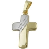 Gallay Kreuzanhänger Anhänger 16x12mm Kreuz bicolor 9Kt GOLD (1-tlg) goldfarben