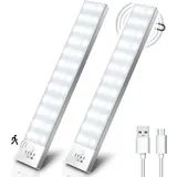 36 Led-schrankleuchte, Wiederaufladbare Kabellose Usb-led-schrankleuchte Mit Bewegungssensor, Led-beleuchtung Für Küche Und Arbeitszimmer, Nachtlicht Für Treppenhaus Und Flur (2er-pack)